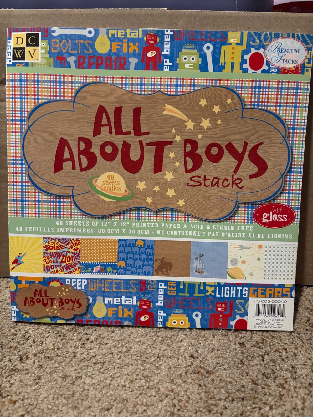 NEW All About Boys Stack - Multi-Color Patterned Craft Paper Pack
